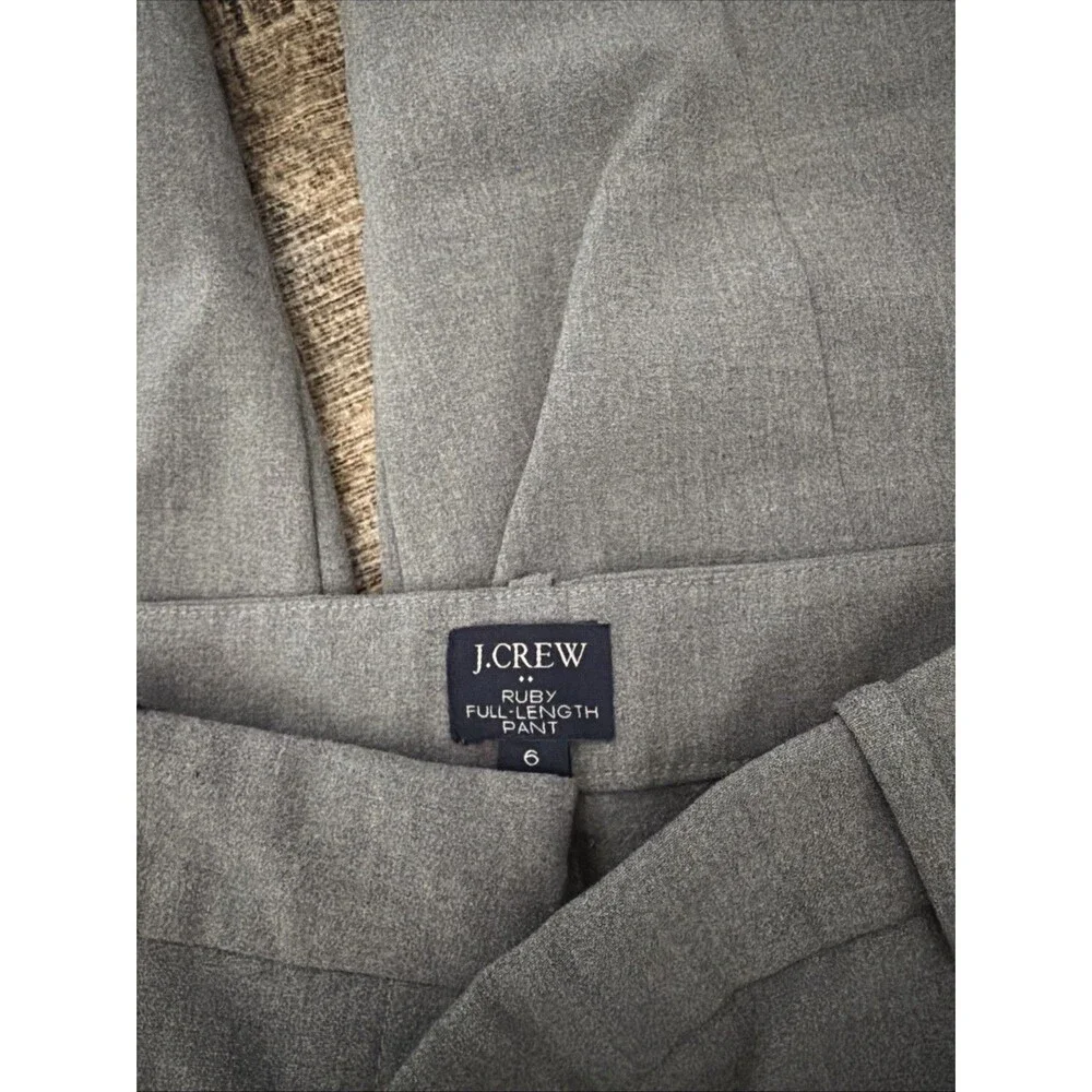 JCrew Ruby Full Length Pant Womens 8 Grey Stretch Twill Slim Trouser Re-Imagined